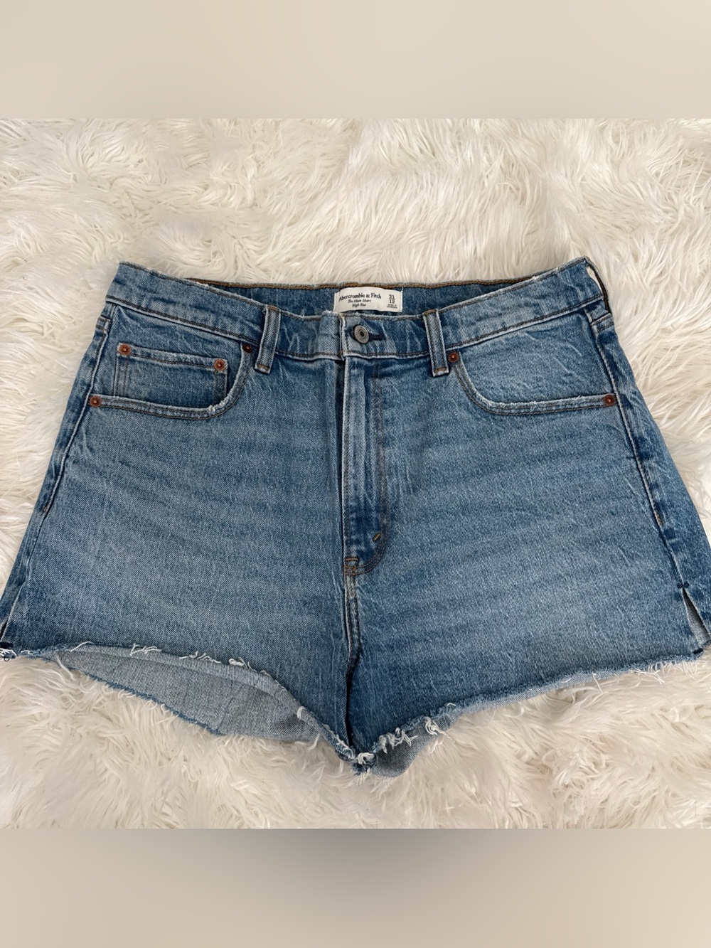 Abercrombie & Fitch Blue Denim High-Rise Cutoff Shorts
